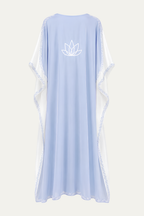 Kashmir Silk Butterfly Light Blue Kaftan