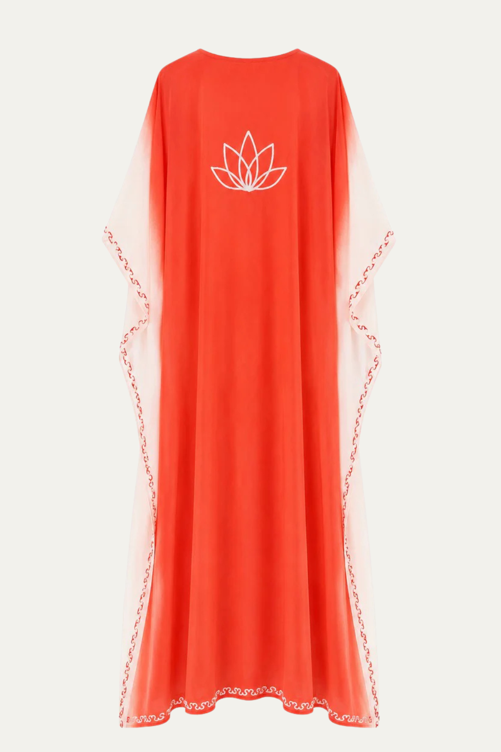 Kashmir Silk Butterfly Coral Kaftan