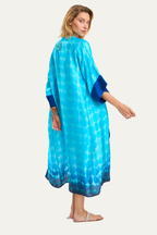 Long Satin Kimono Turquoise
