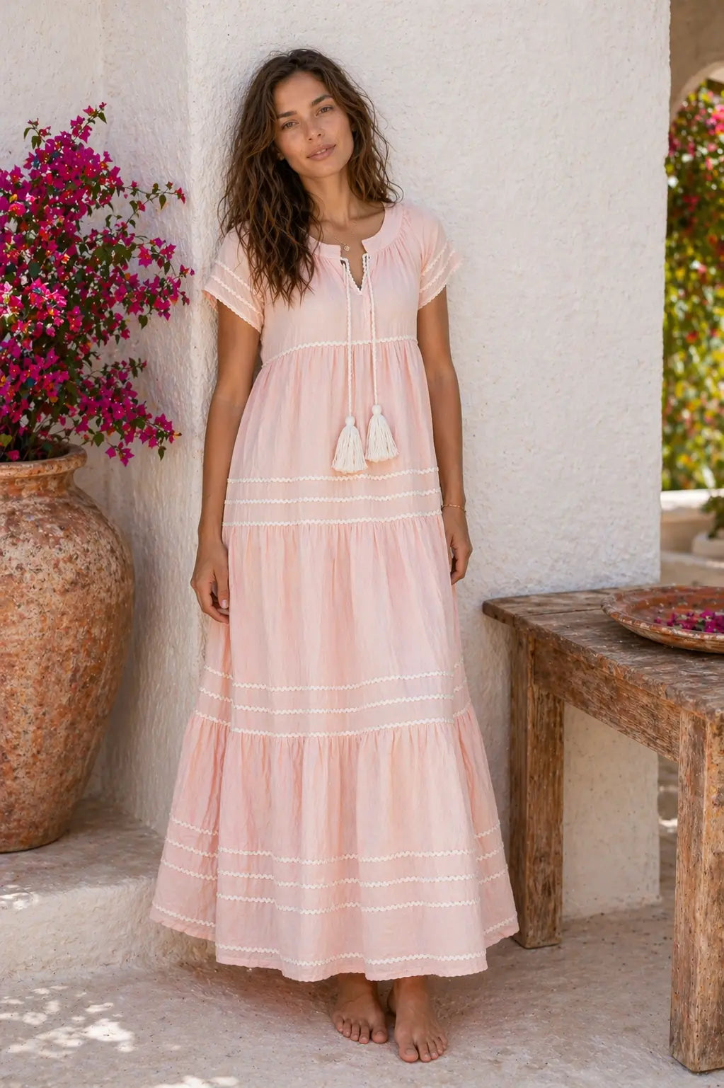Pina Colada Maxi Dress in Blush