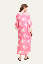 Long Satin Kimono Pink