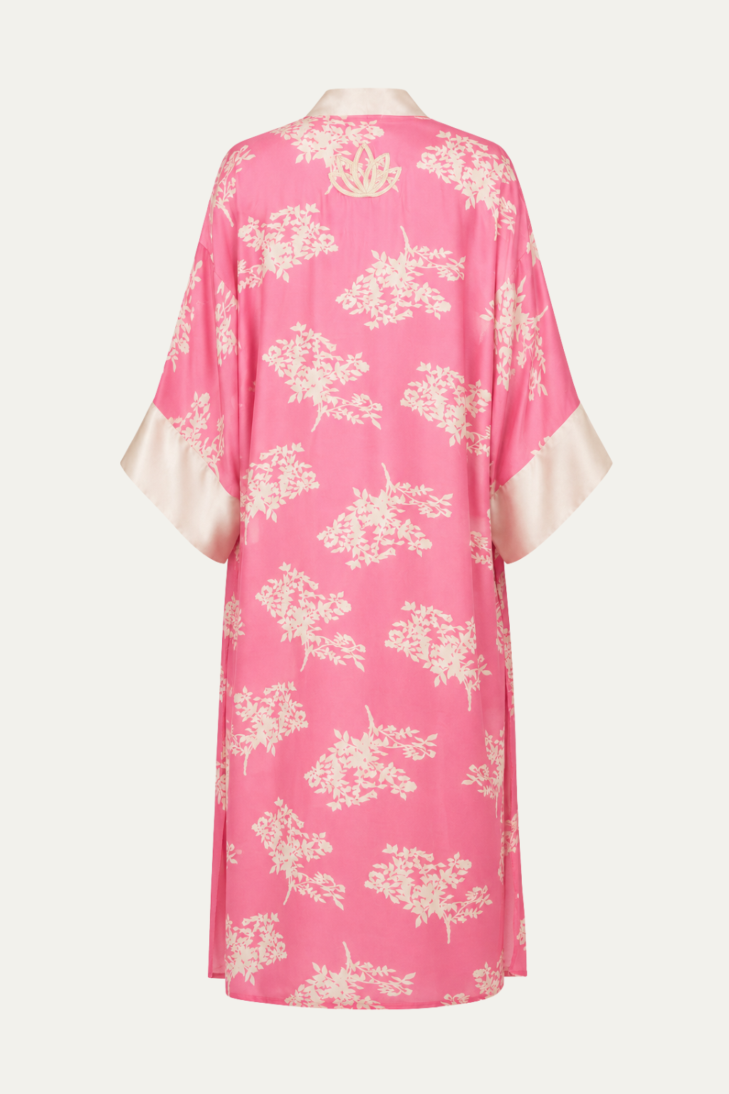 Long Satin Kimono Pink
