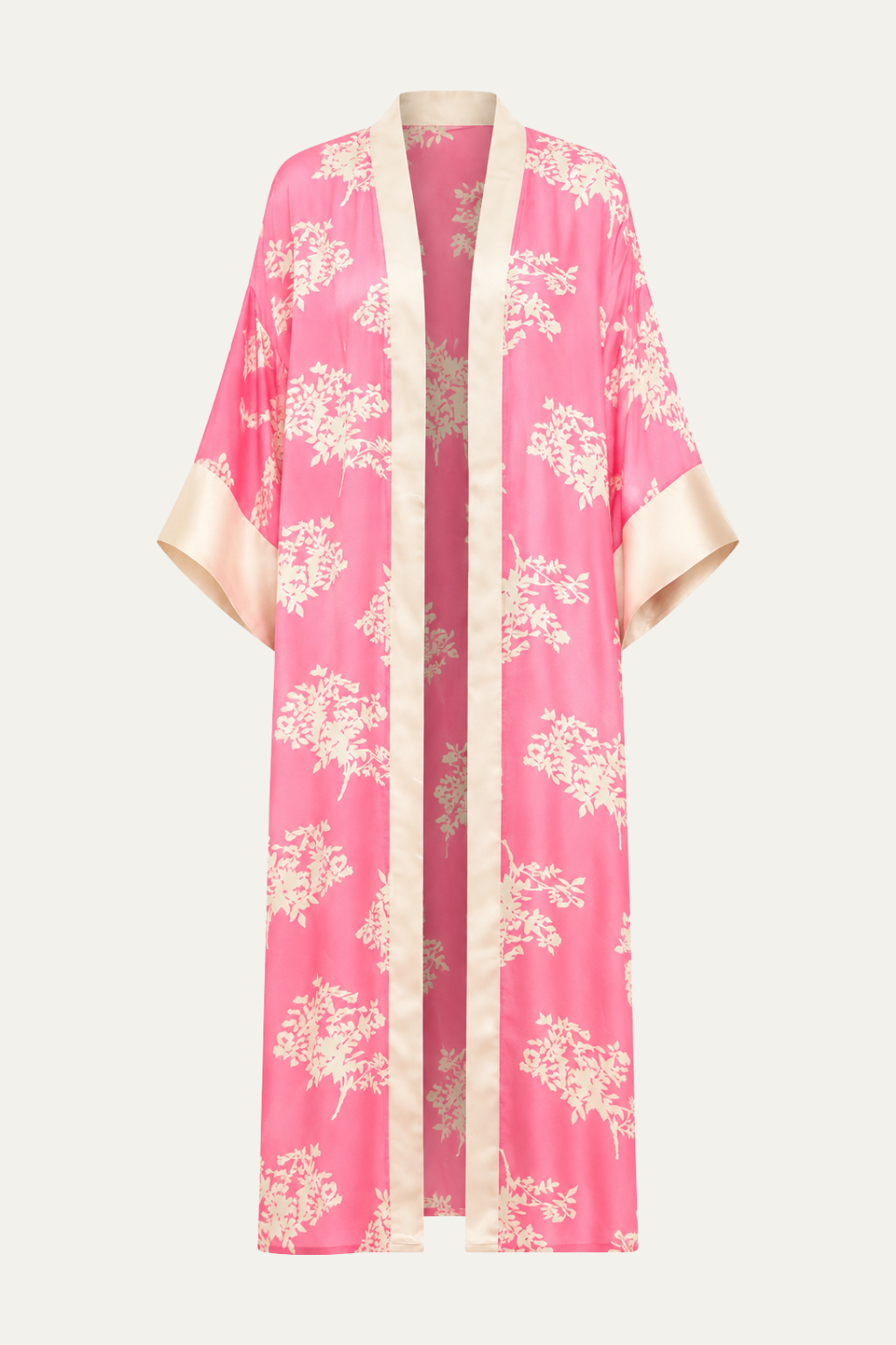 Long Satin Kimono Pink